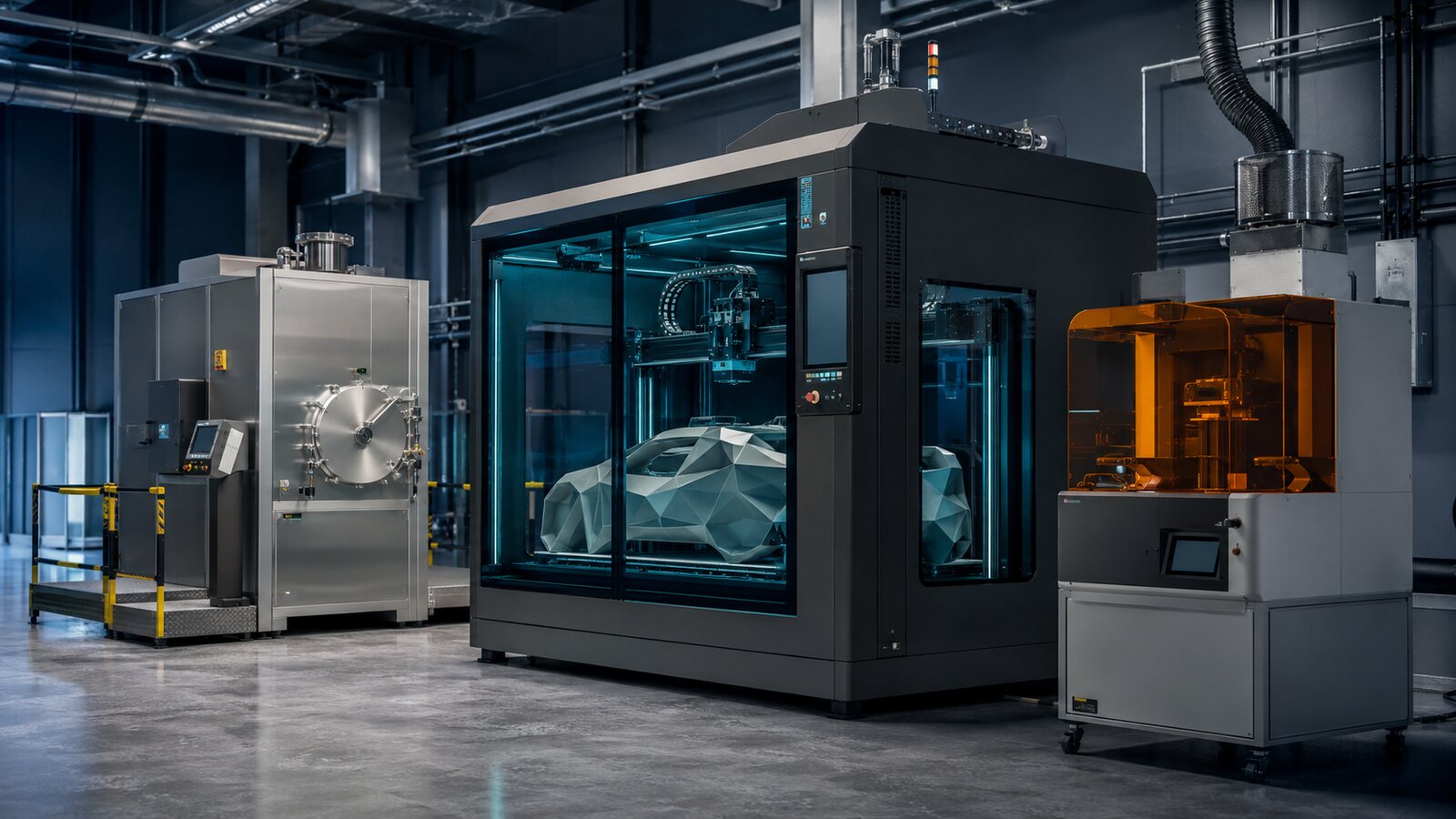 Laboratorio con stampanti 3D industriali FDM, a resina e per metallo