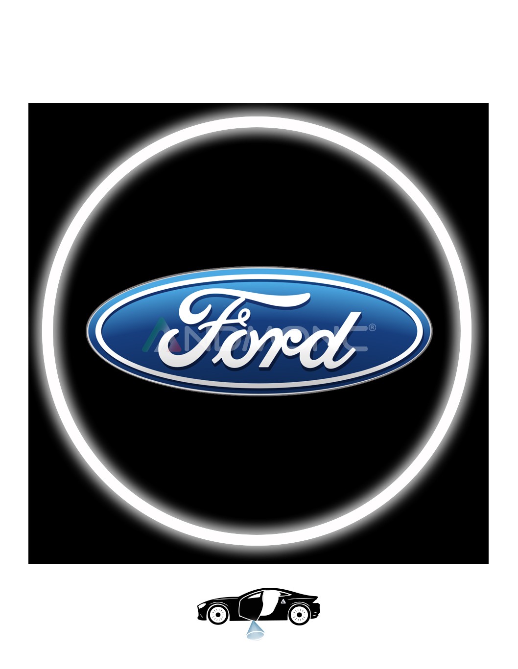 FORD LOGO Portachiavi in Legno Intarsiato 