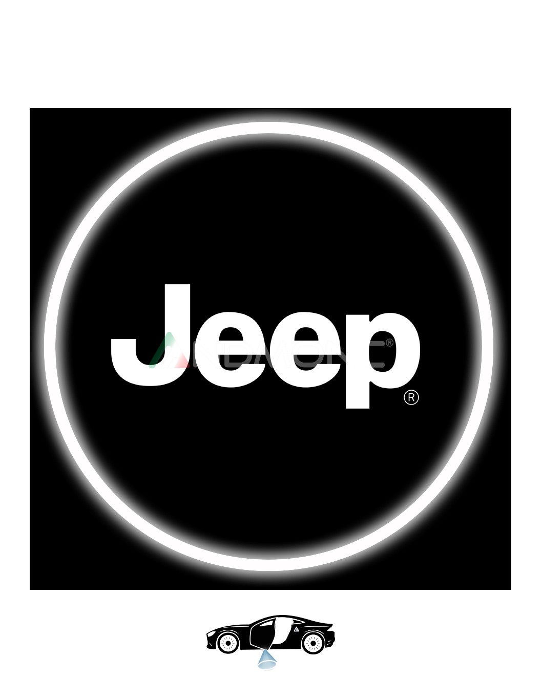 Portachiavi luminoso multi colore logo Jeep