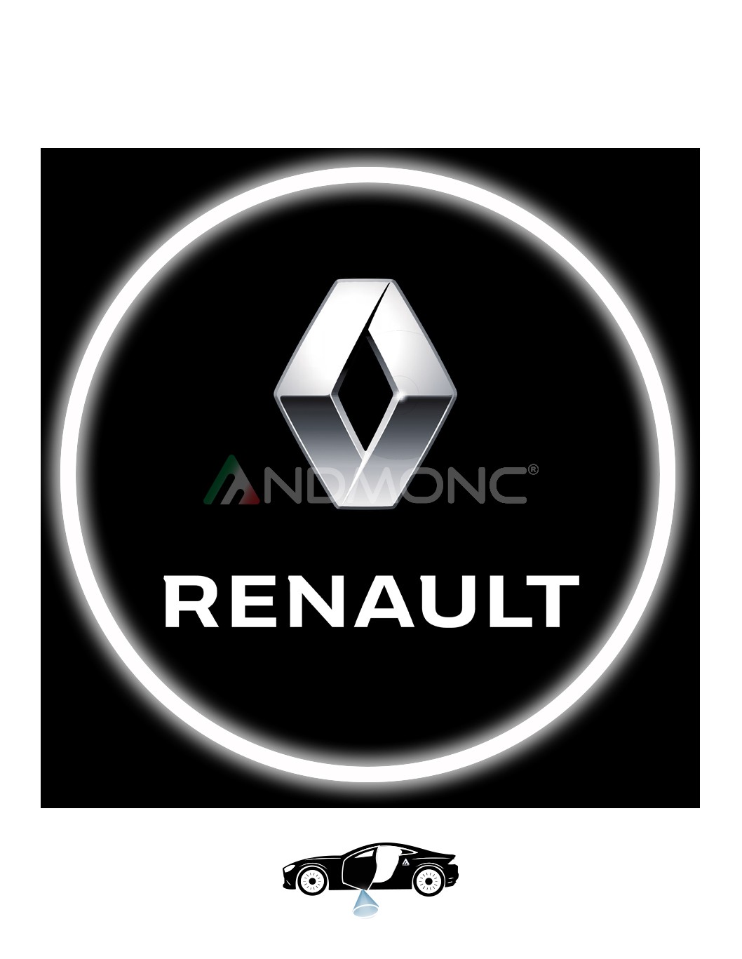 Luci antipozzanghera sottoporta led con logo Renault logo 2023