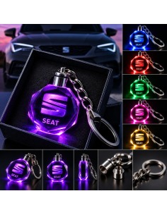SEAT Multicolour LED Keyring – Crystal Effect