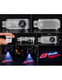 Audi Sport Wired LED Door Logo Projector Lights – 5.5 × 3 cm, 2 or 4 Doors