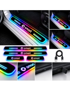 Smart RGB LED Door Sill Plates — Wireless USB Rechargeable, 4-Piece Set