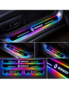 Renault RGB LED Door Sill Plates — Wireless USB Rechargeable, 4-Piece Set