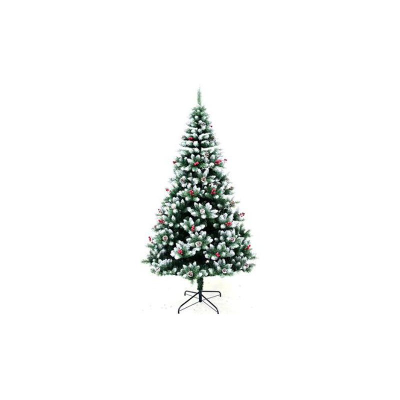 Albero di Natale Mingerl 180 cm con punte innevate e bacche