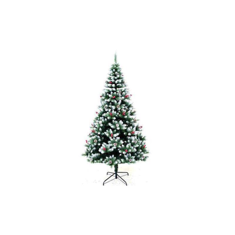 Albero di Natale Mingerl 210 cm con punte innevate e bacche