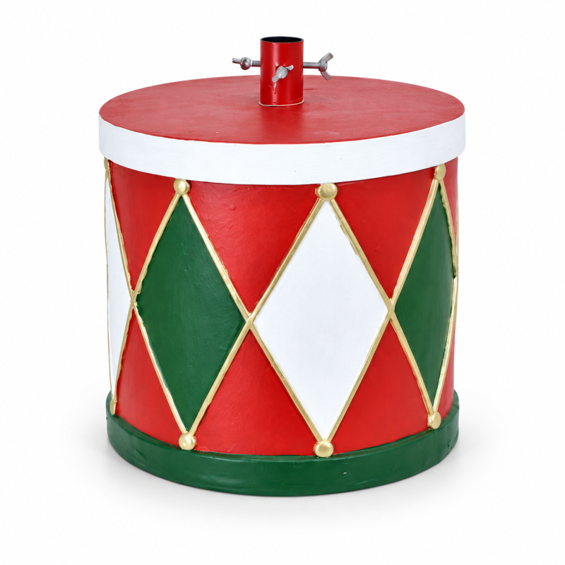 Base albero di Natale a tamburo rosso verde Ø 22 × 23 cm